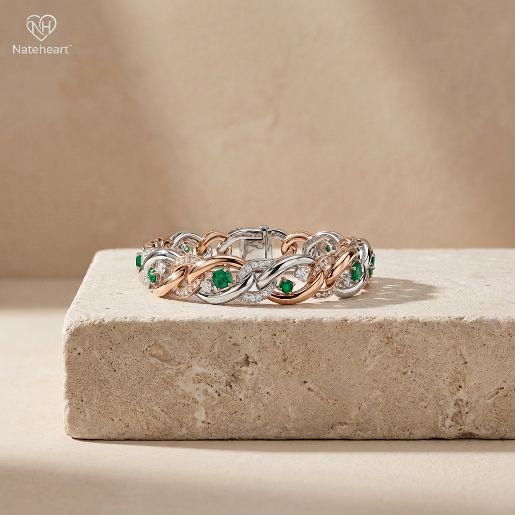 ♡ Nateheart™ Eterna Twist Emerald Bracelet Where elegance intertwines with brilliance.