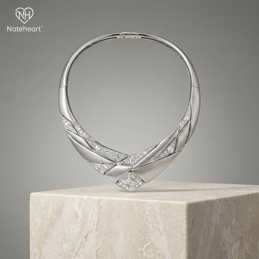 ♡ Nateheart™ Aurora Sculpt Diamond Necklace  Where light meets structure.